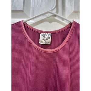 Alison Daley Ribbed Tank Pink Sleeveless‎ Velvet Trim Size PM